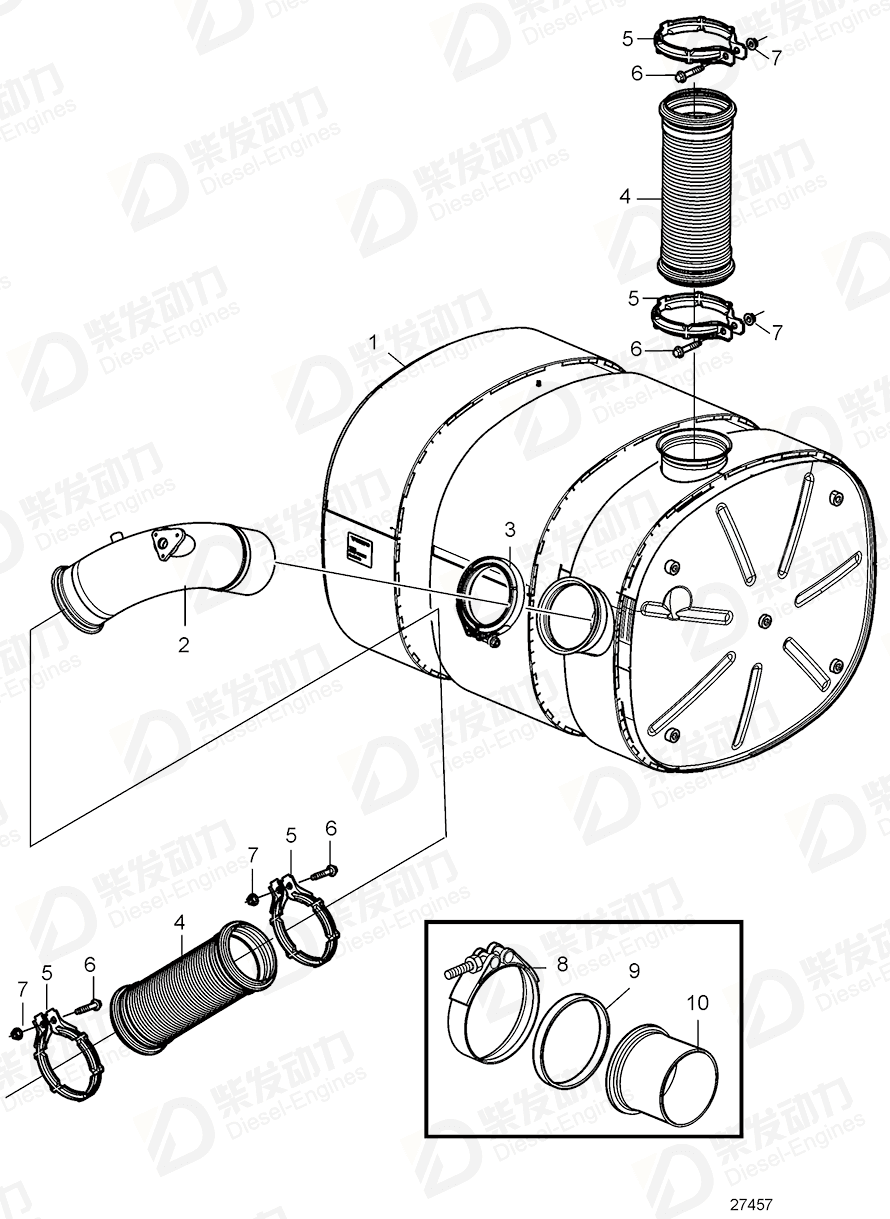 VOLVO Silencer 22341039 Drawing